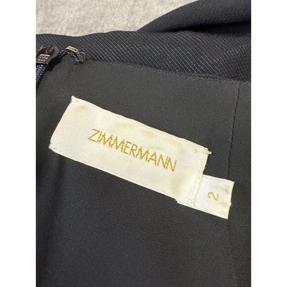 Zimmermann Black Long Sleeve Midi Dress Viscose Blend Size US 6 (AU 2) - Picture 11 of 13